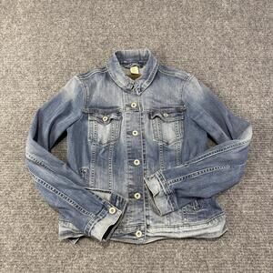 Levi's Jacket Womens Medium Blue Denim Trucker Stretch Western Classic Casual